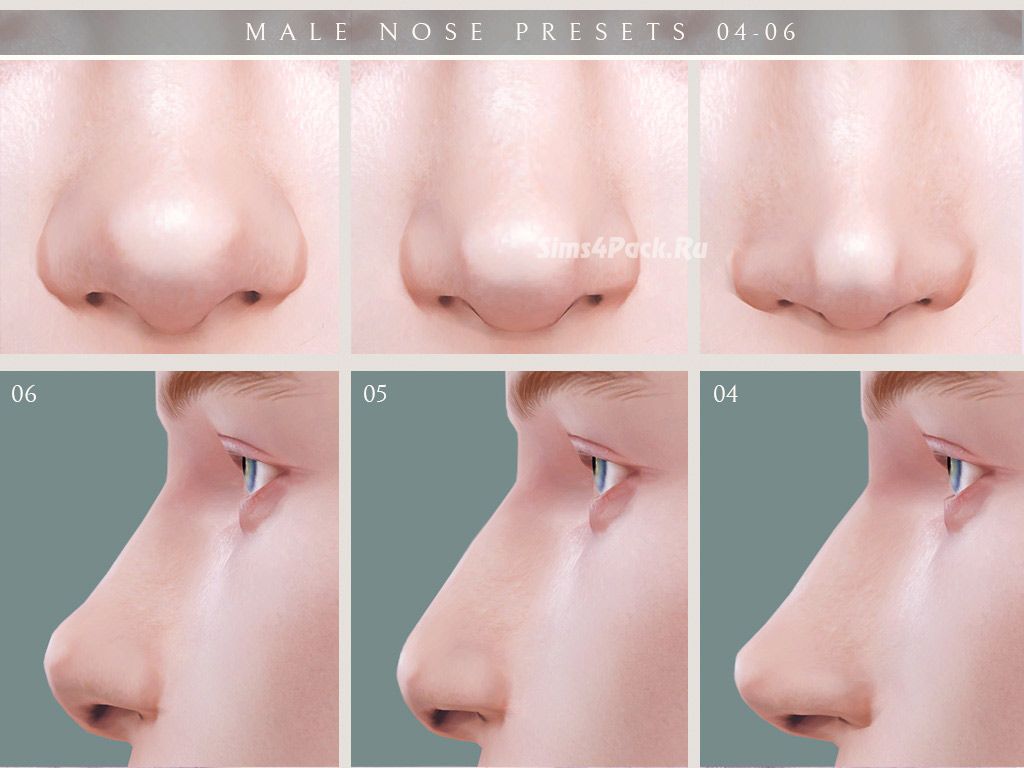 Пресеты для носа  Male Nose Presets 04-06  для Симс 4