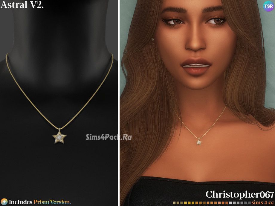 Кулон для симочек  Astral Necklace V2  для Симс 4
